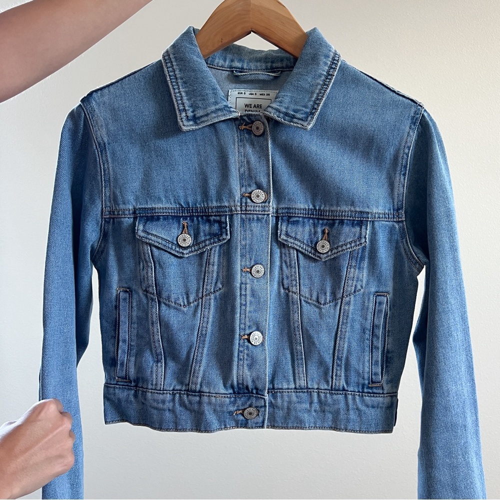 Pull&Bear Cropped Denim Jacket 100% Cotton